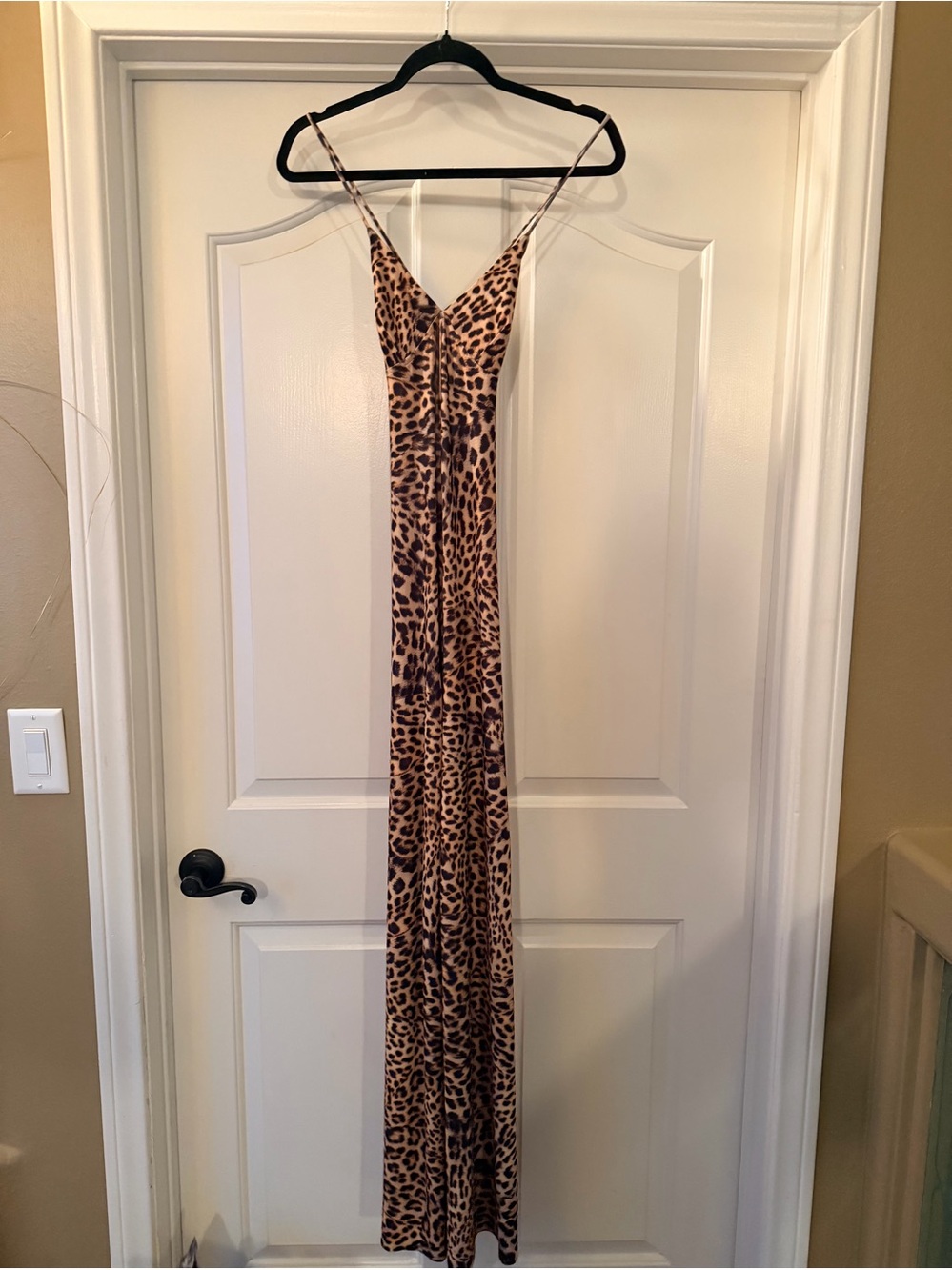 Norma Kamali EUC cheetah Print “Farrah” low back Slip Jumpsuit XXS